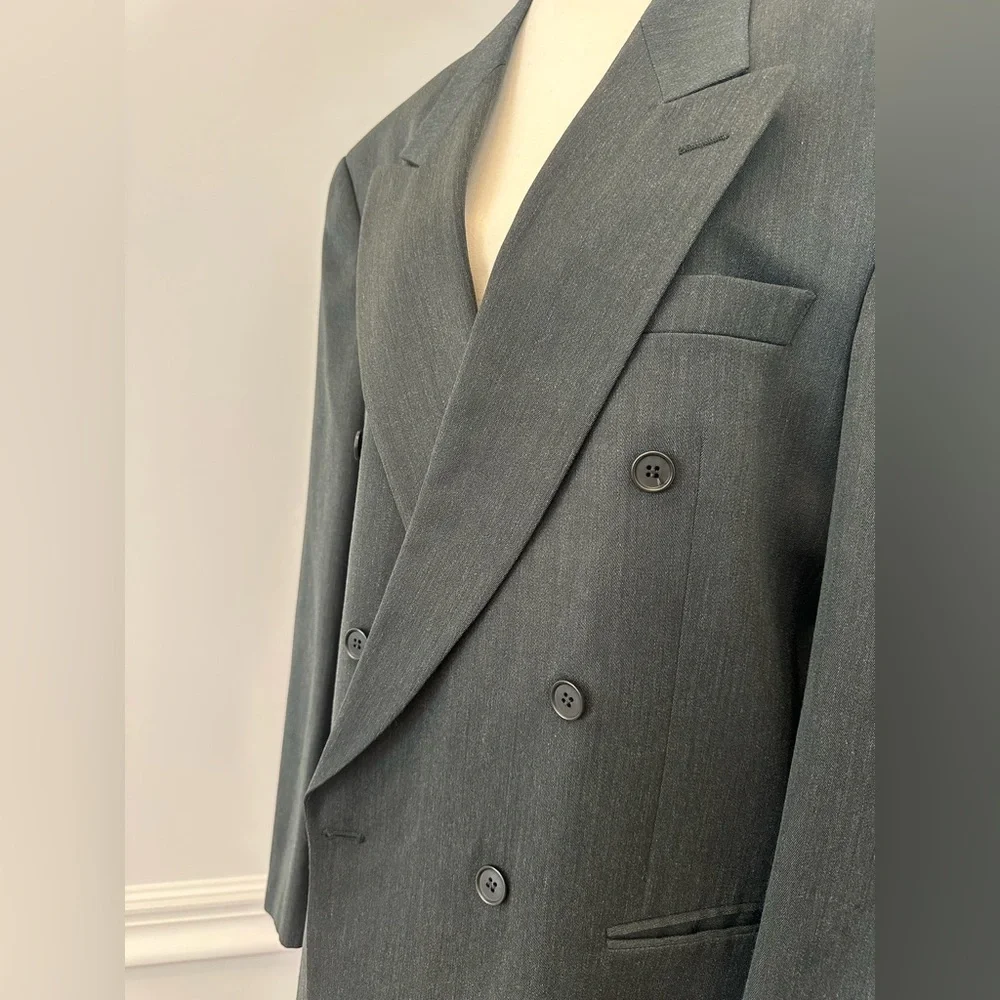 Oscar de la Renta Vintage Dapper Forest Green Double Breasted Blazer (Size 44L)